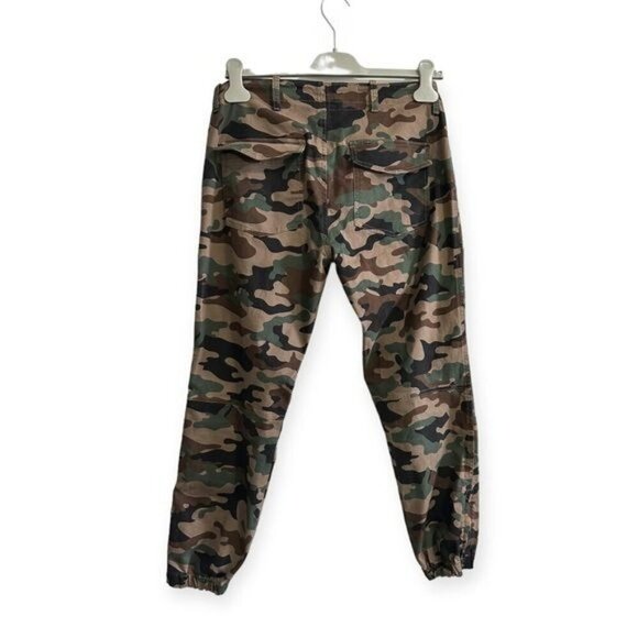 Nili Lotan Cropped French Military Pant In Coyote Brown Camo,  Size 6, Ankle Zip - Picture 2 of 14